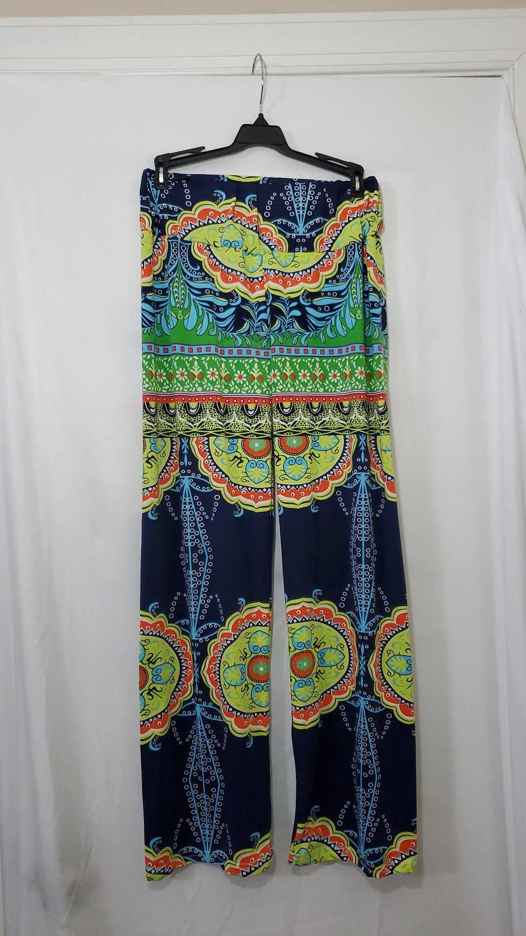 Vicabo Women's Size M Multi-Color Paisley Print Wide Leg Palazzo Pants 2
