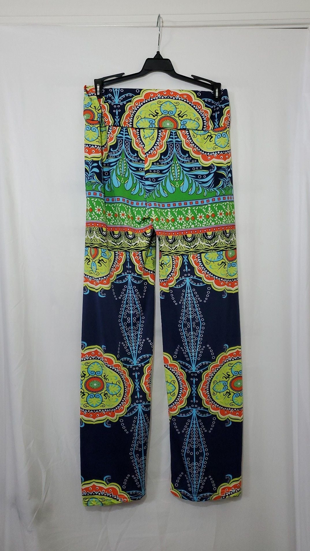 Vicabo Women's Size M Multi-Color Paisley Print Wide Leg Palazzo Pants 3
