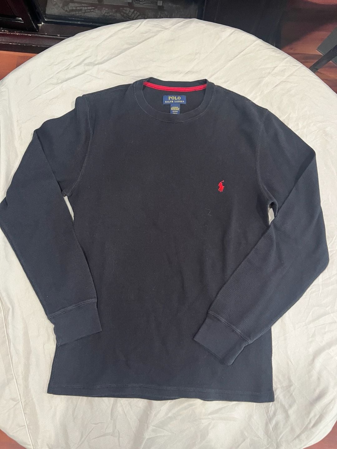 Polo Ralph Lauren Men's Thermal Sleepwear Long Sleeve Shirt Black Size M 2