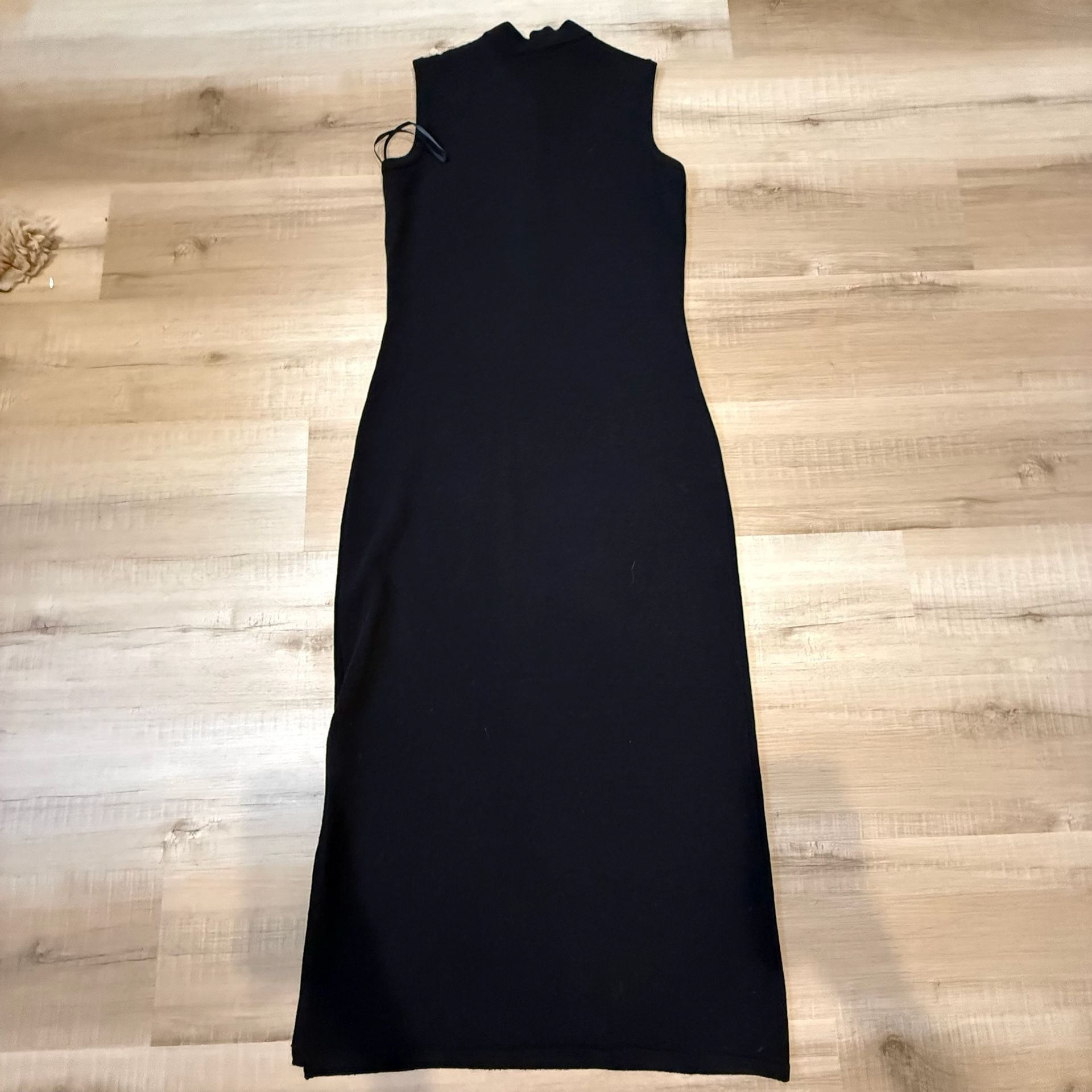 Vtg St. John Evening Black Sleeveless Knit Maxi Dress Size 6 3