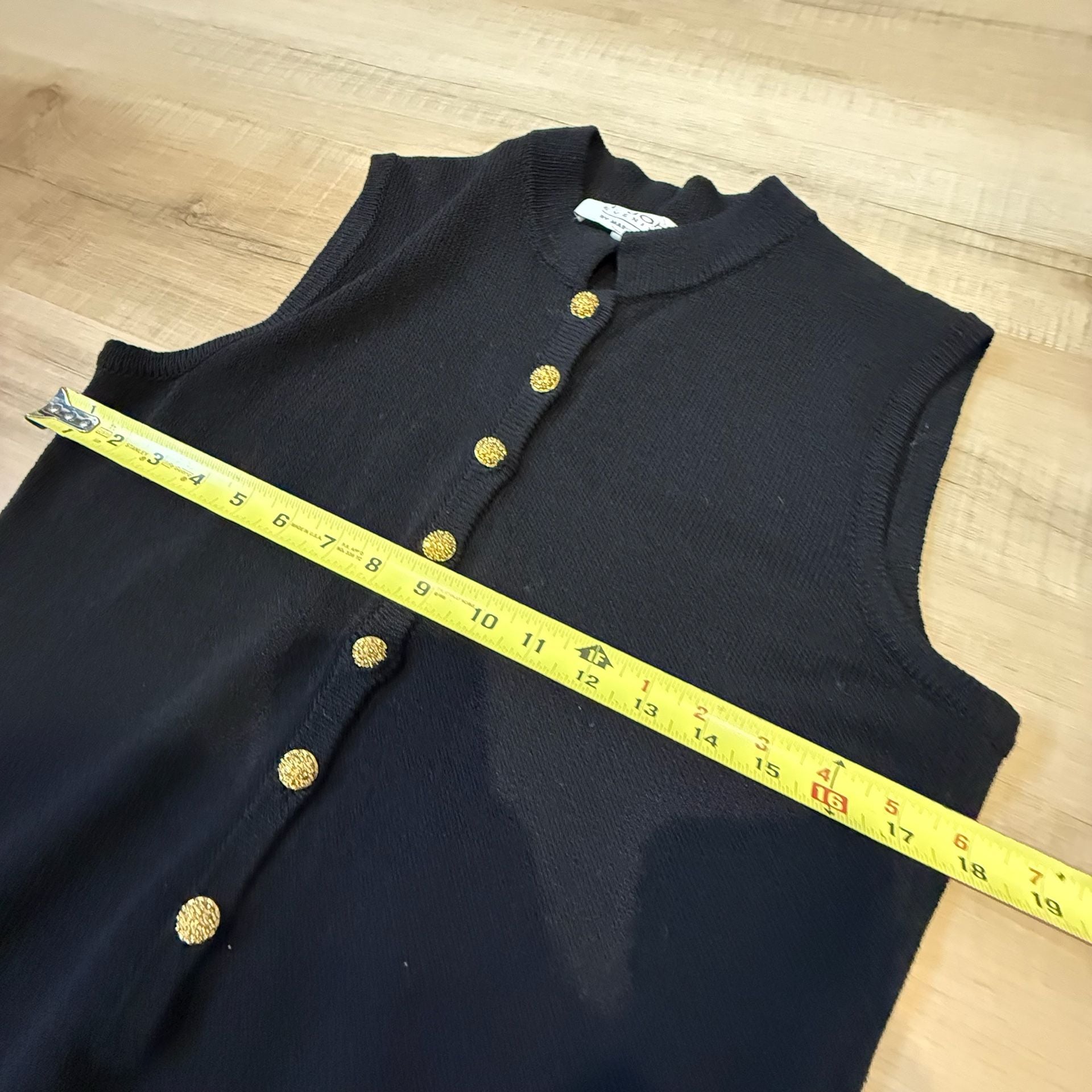 Vtg St. John Evening Black Sleeveless Knit Maxi Dress Size 6 5