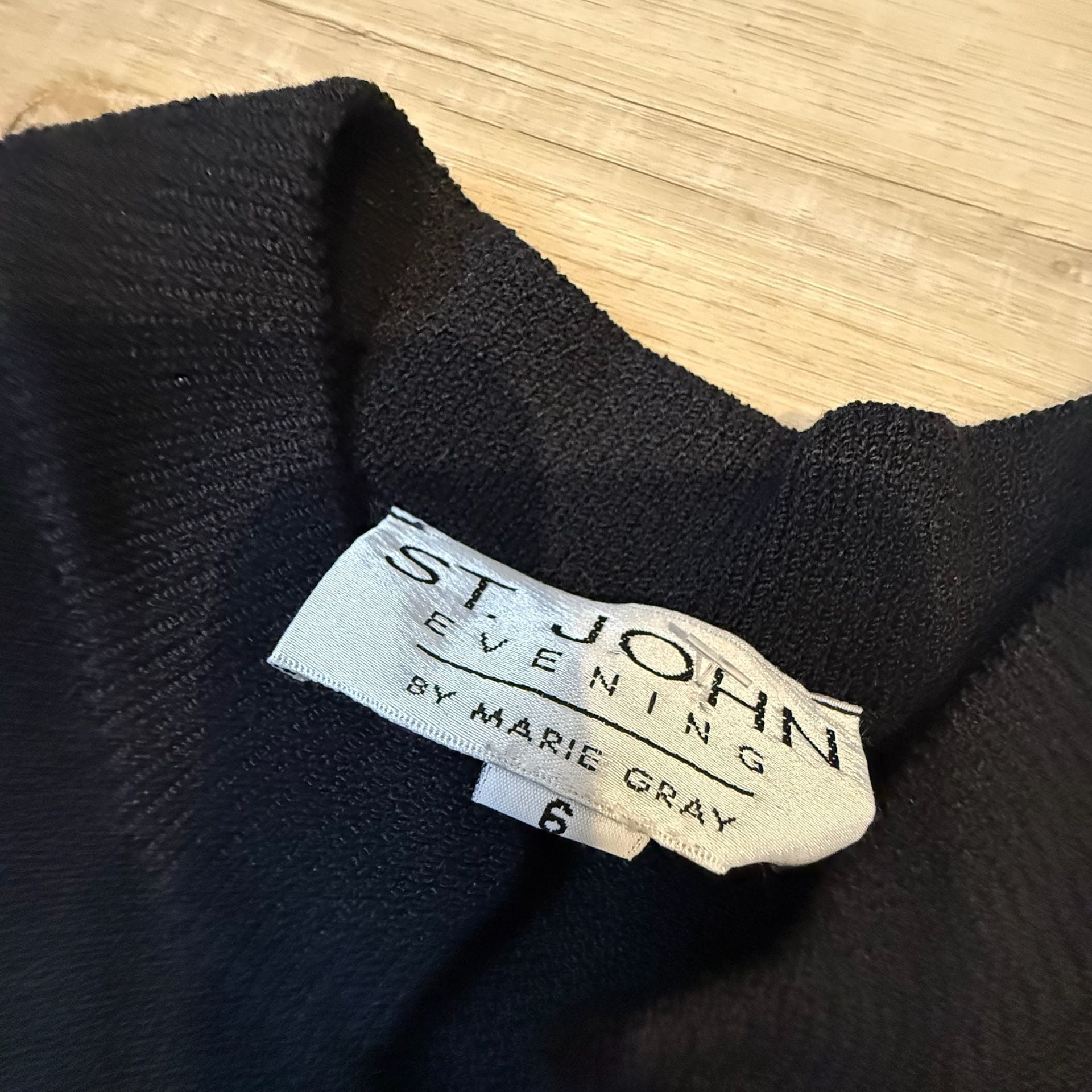 Vtg St. John Evening Black Sleeveless Knit Maxi Dress Size 6 6
