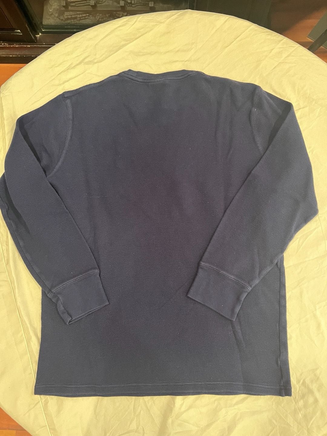Polo Ralph Lauren Sleepwear Waffle Knit Long Sleeve Shirt Navy Blue Size L 3