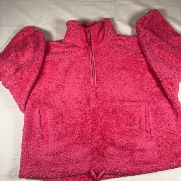 All in Motion Women's Pink Sherpa Fleece Quarter-Zip Pullover Size XXL