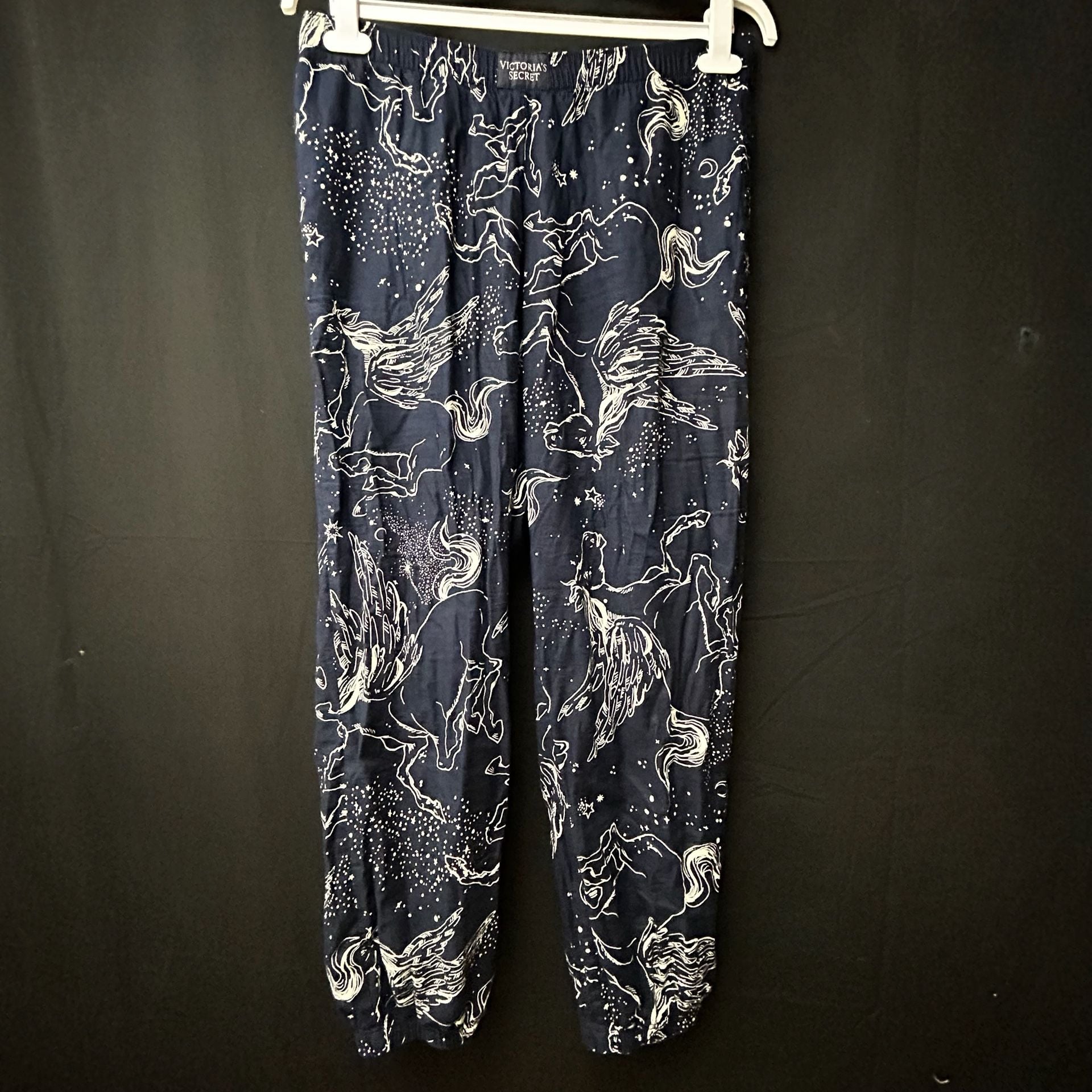 Victoria's Secret Pegasus Print Pajama Jogger Pants Navy Blue Size M 1