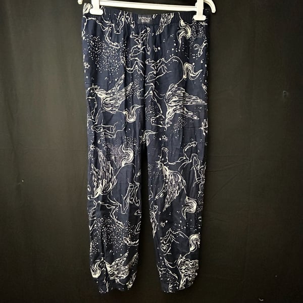Victoria's Secret Pegasus Print Pajama Jogger Pants Navy Blue Size M