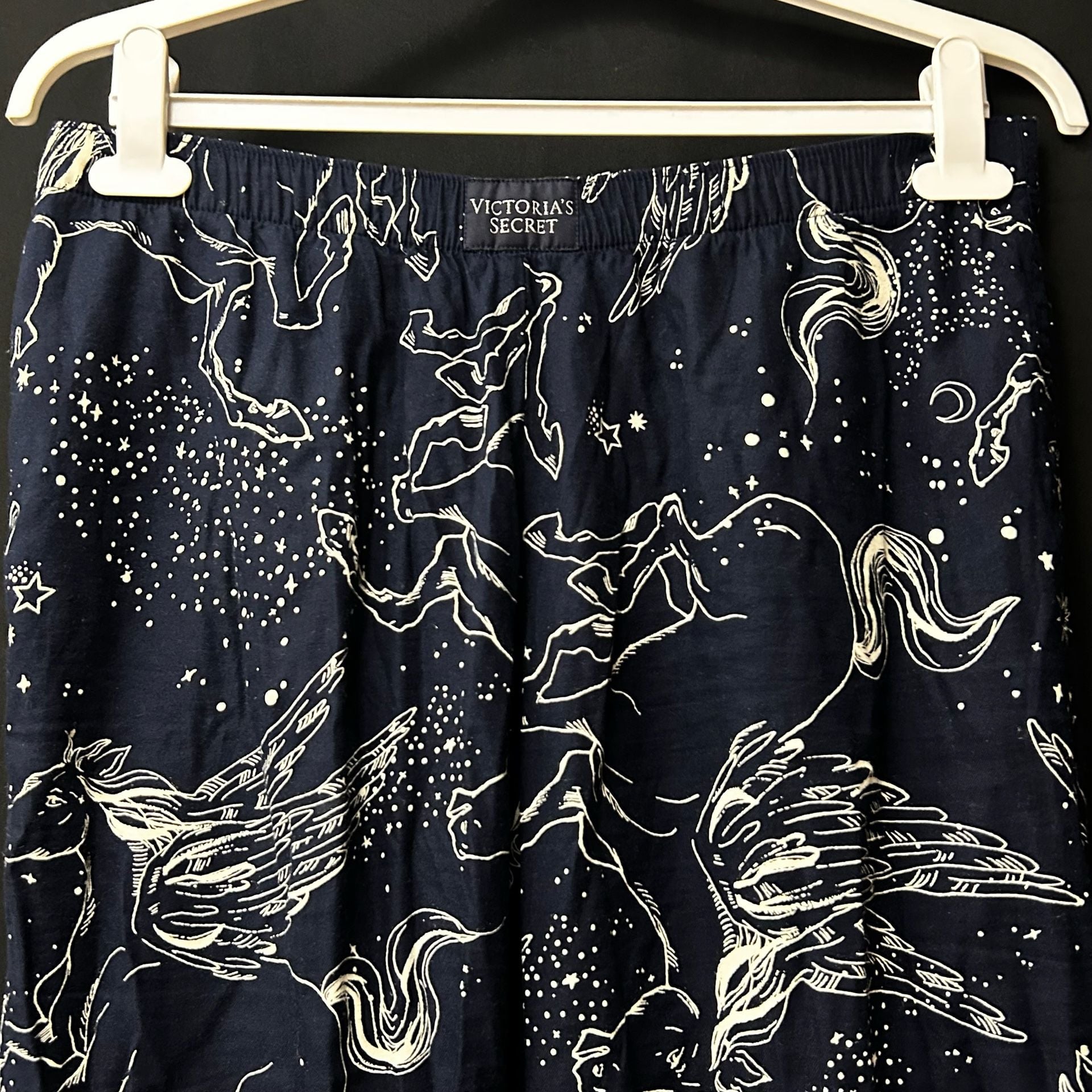 Victoria's Secret Pegasus Print Pajama Jogger Pants Navy Blue Size M 2