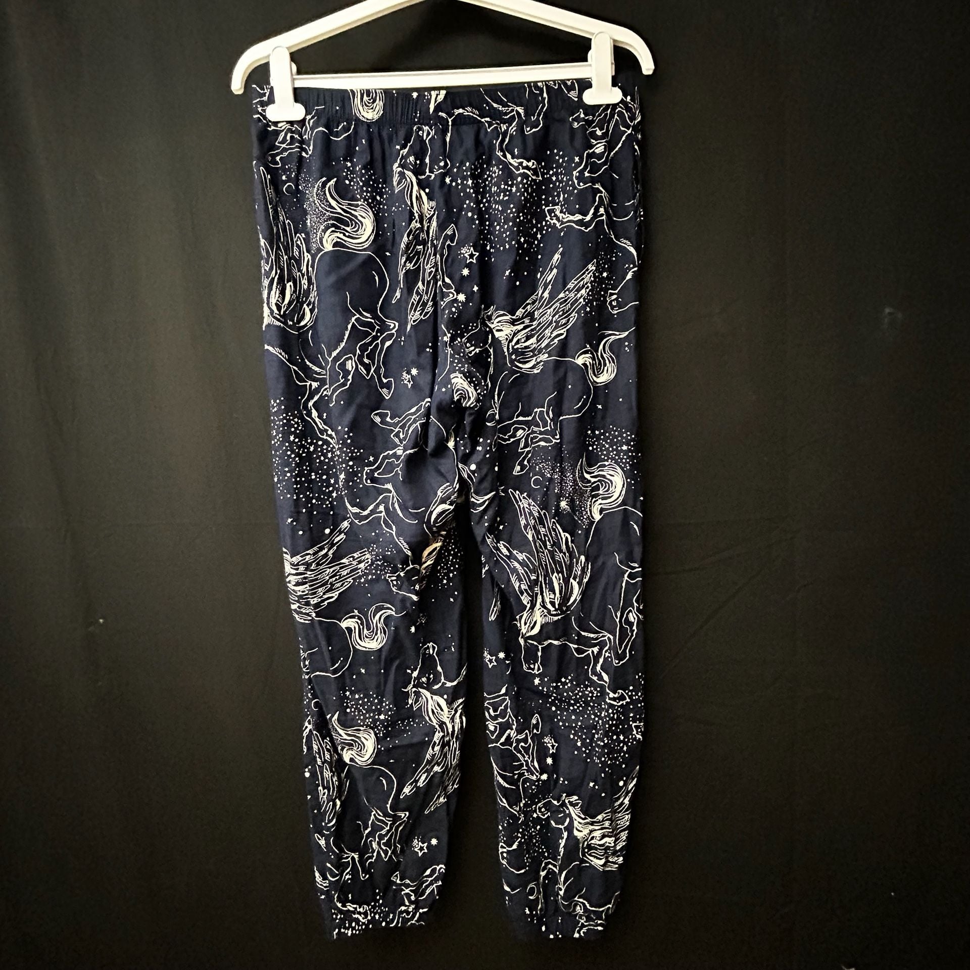 Victoria's Secret Pegasus Print Pajama Jogger Pants Navy Blue Size M 3