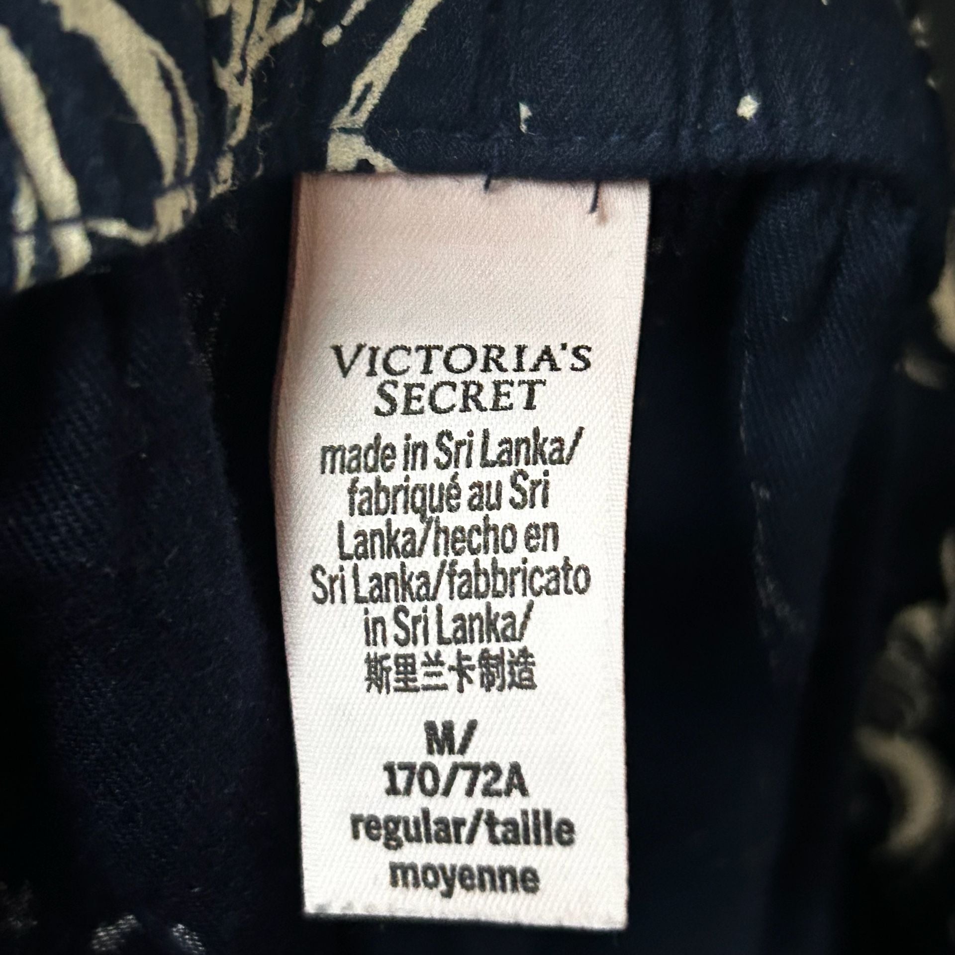 Victoria's Secret Pegasus Print Pajama Jogger Pants Navy Blue Size M 8