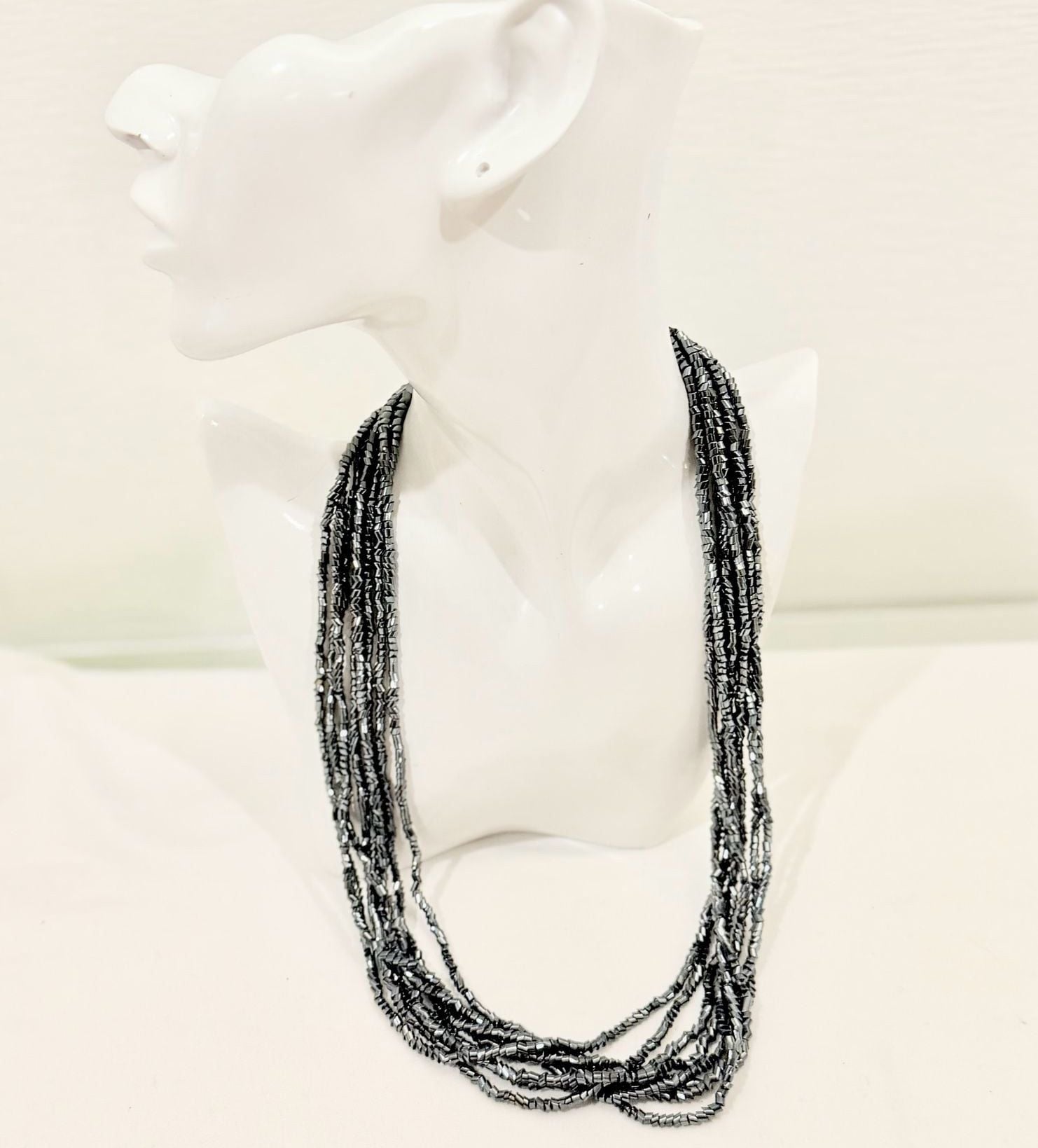 Vintage 8-Strand Seed Bead Statement Necklace 3