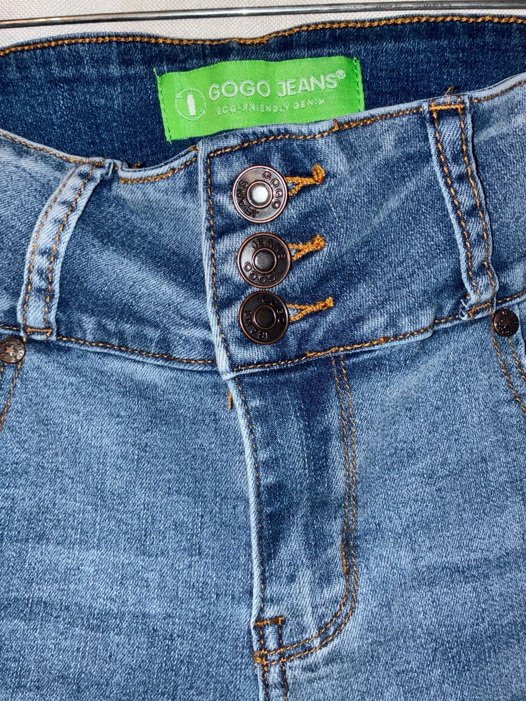 Gogo Jeans Women's Distressed High-Rise Triple Button Skinny Jeans Size 11/30 6