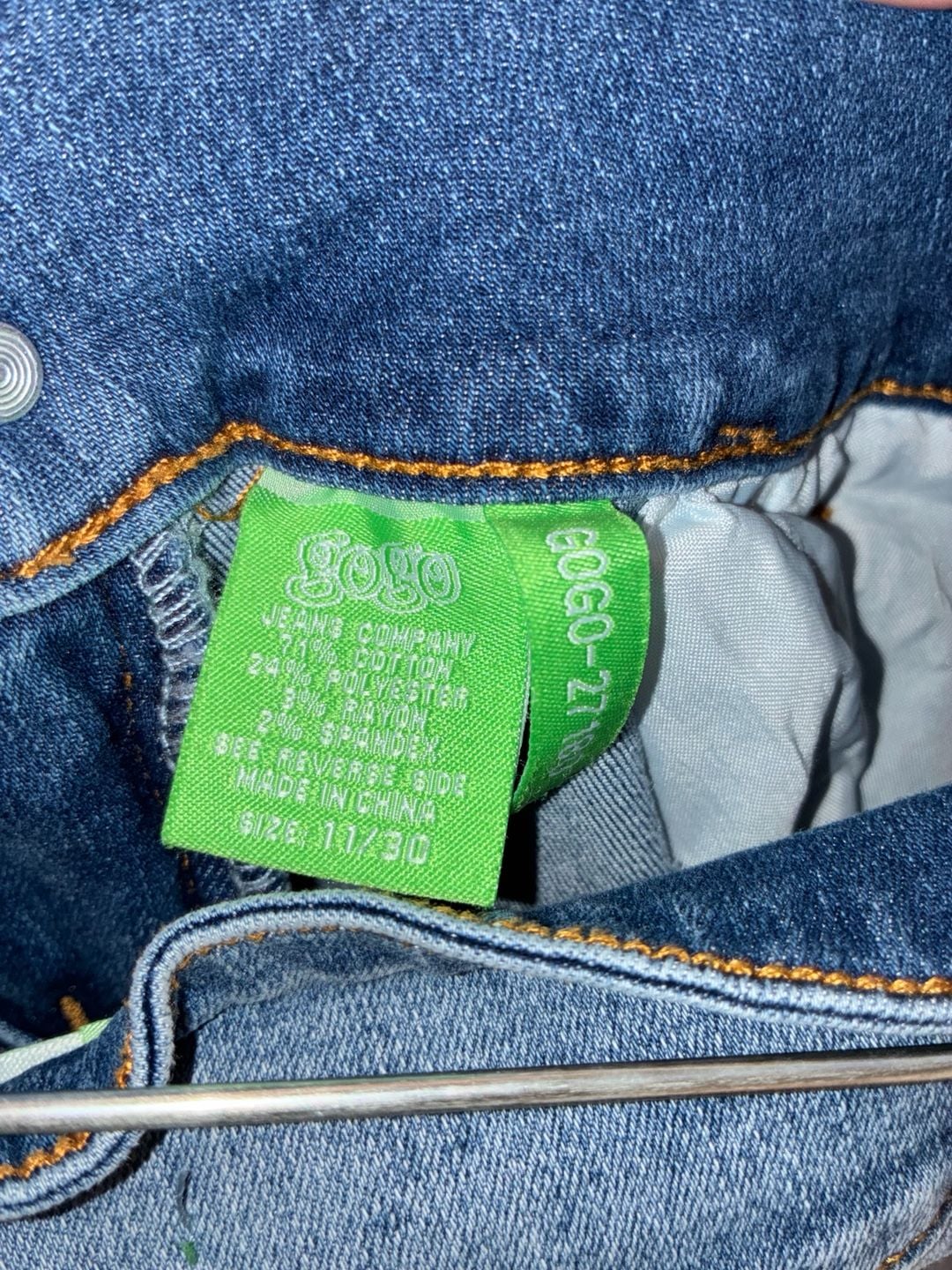 Gogo Jeans Women's Distressed High-Rise Triple Button Skinny Jeans Size 11/30 8