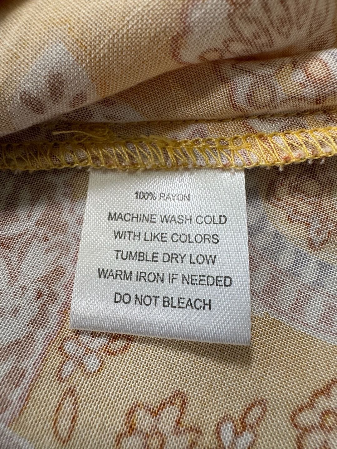 Indigo Rose Yellow Paisley Button-Front Boho Dress Size Large 12