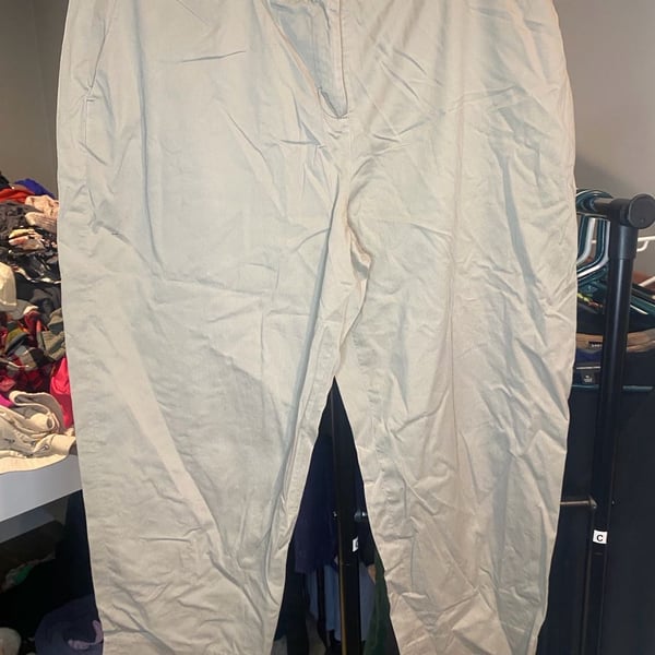 Pendleton Petite Khaki Cotton Cropped Pants Size 12