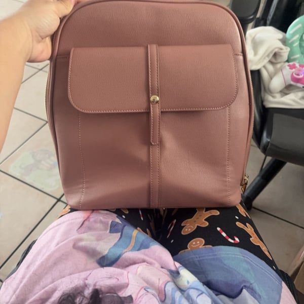 Miztique Dusty Rose Faux Leather Backpack