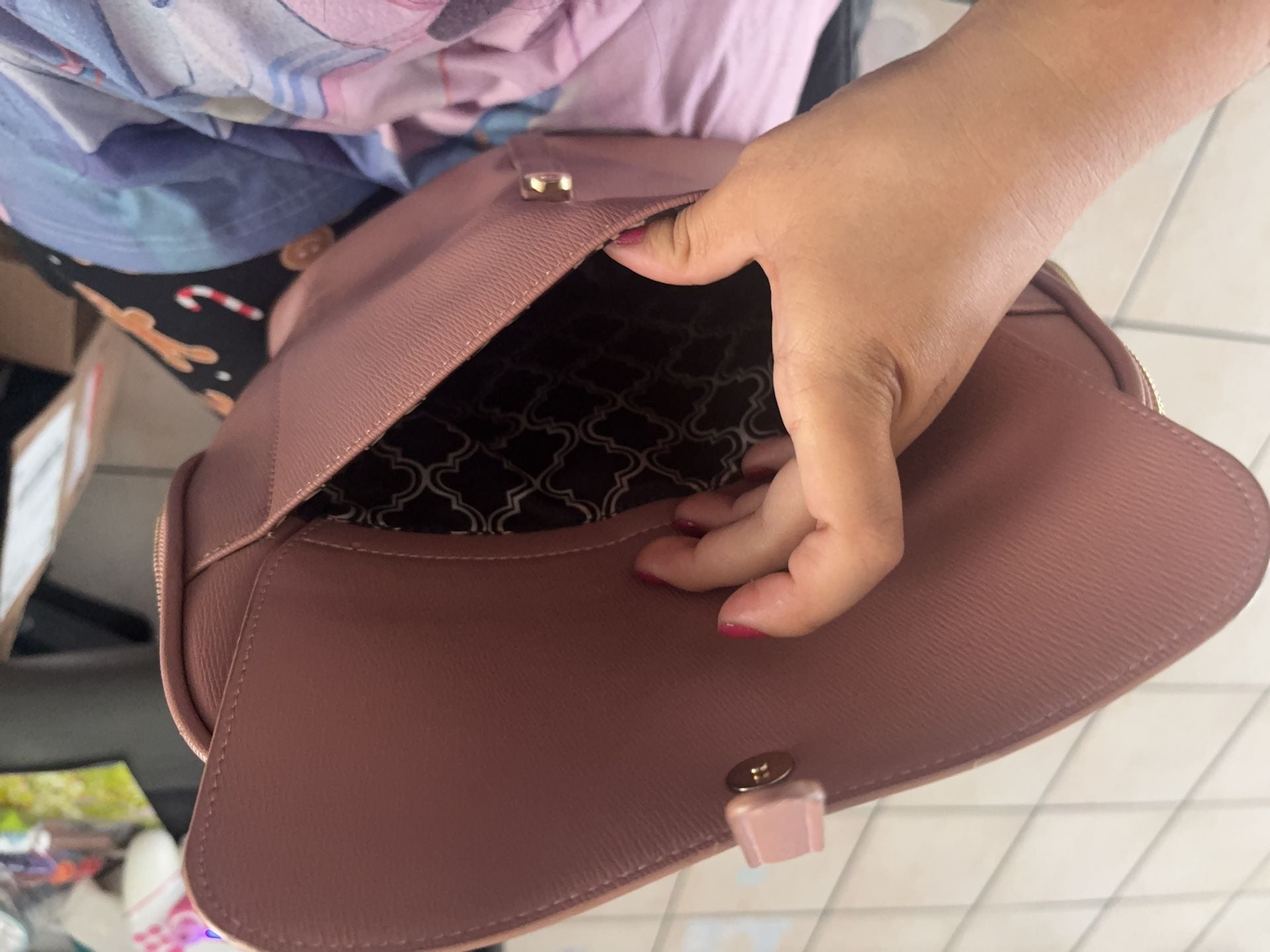 Miztique Dusty Rose Faux Leather Backpack 4