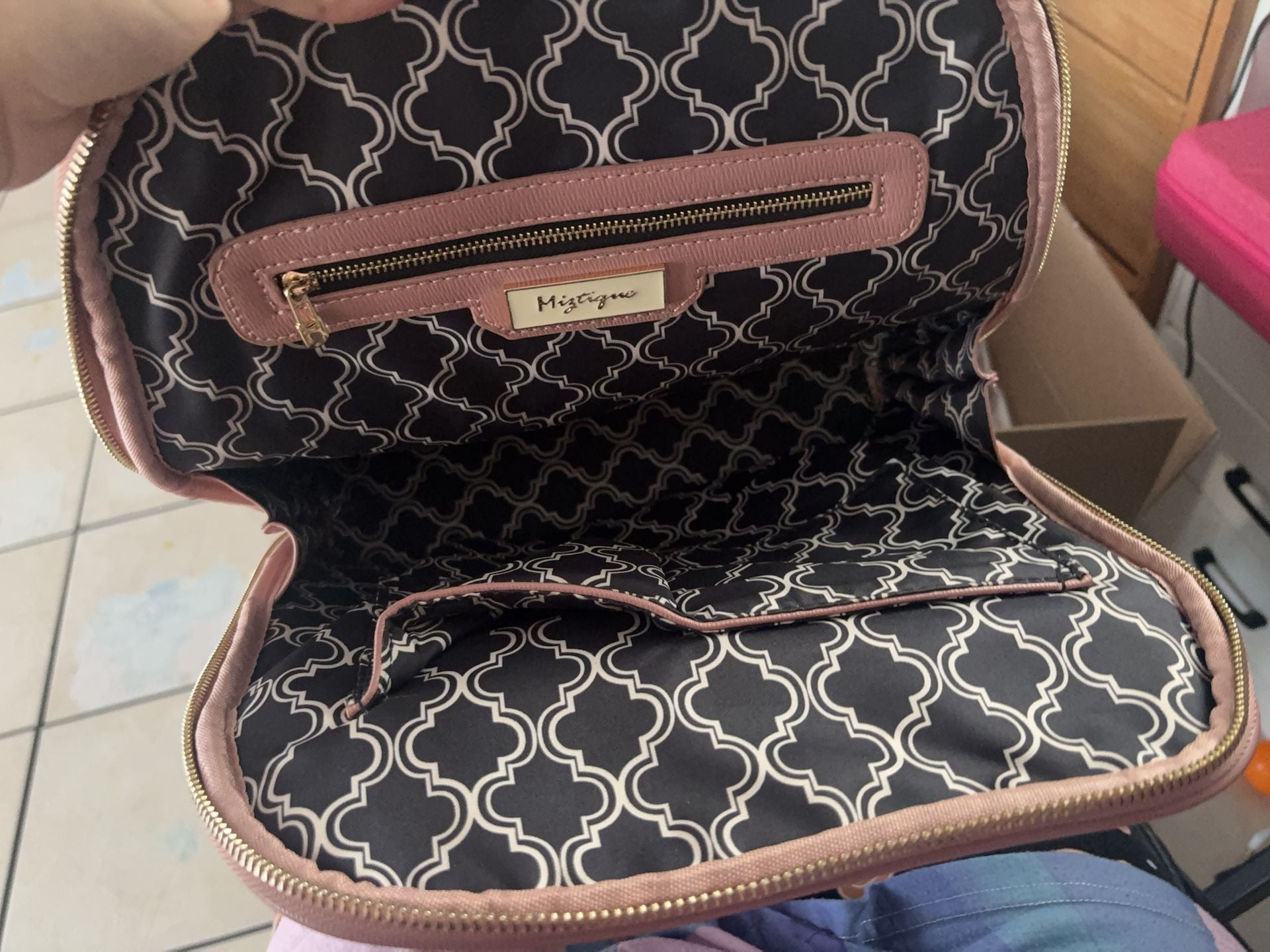 Miztique Dusty Rose Faux Leather Backpack 6