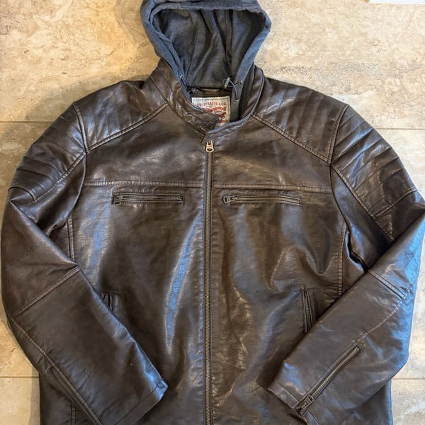 Men's Levi's® Faux-Leather Hooded Racer Jacket 