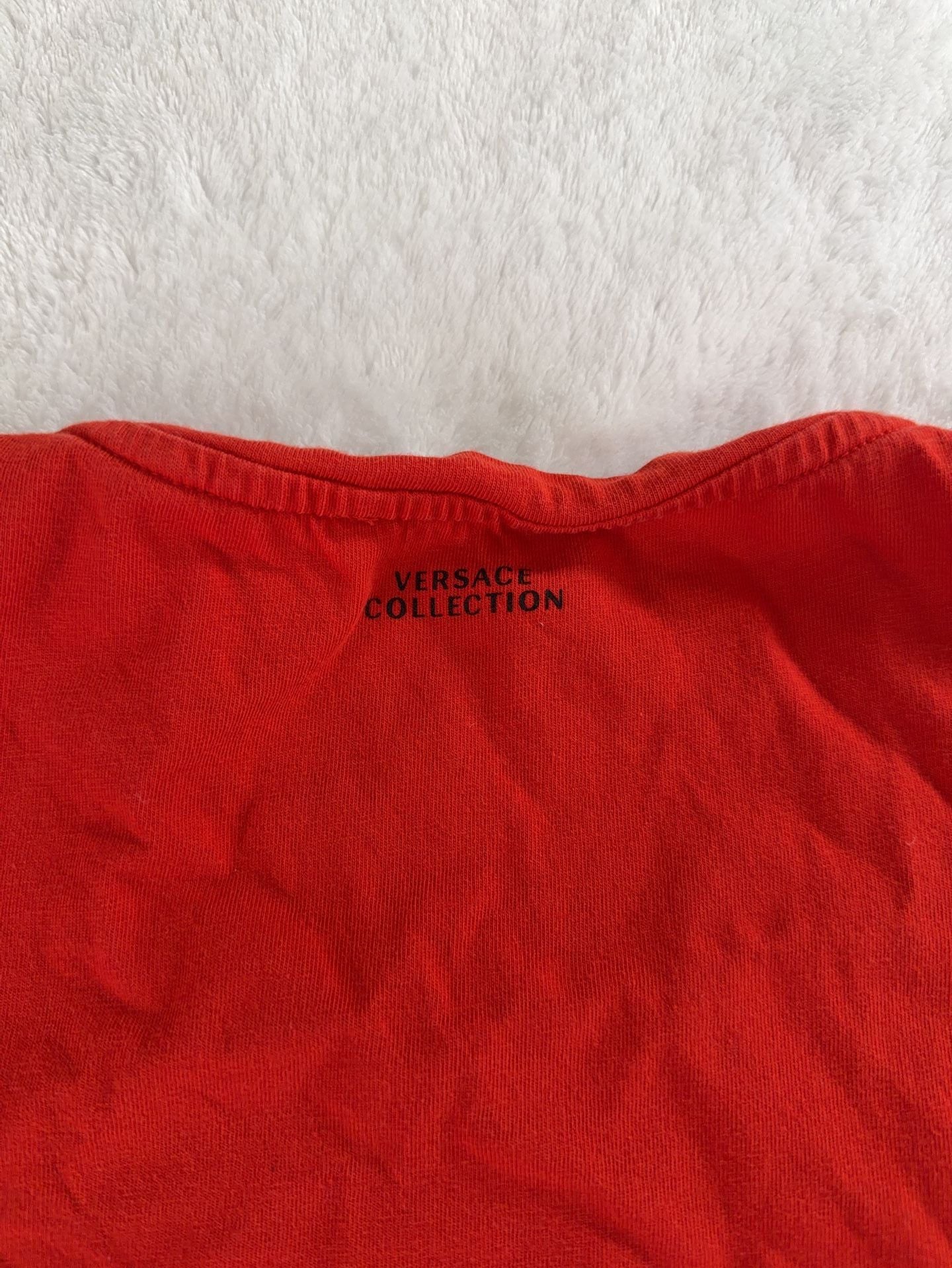 Versace Collection Red Greek Key Trim T-Shirt XXL 9