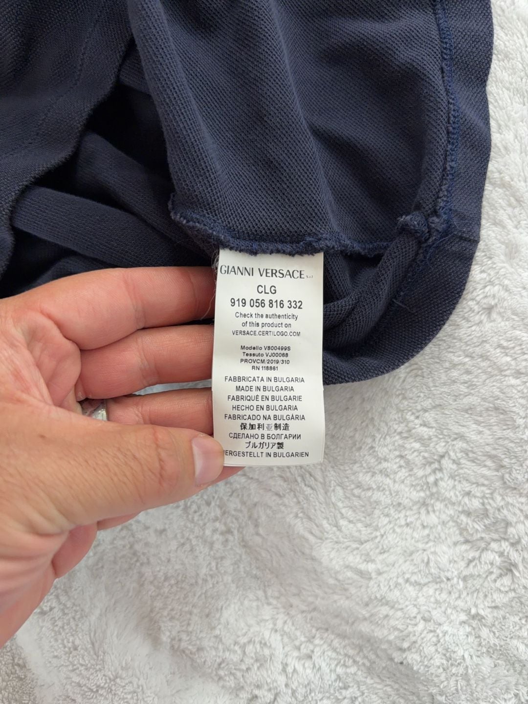 Versace Collection Medusa Logo Polo Shirt Navy 7