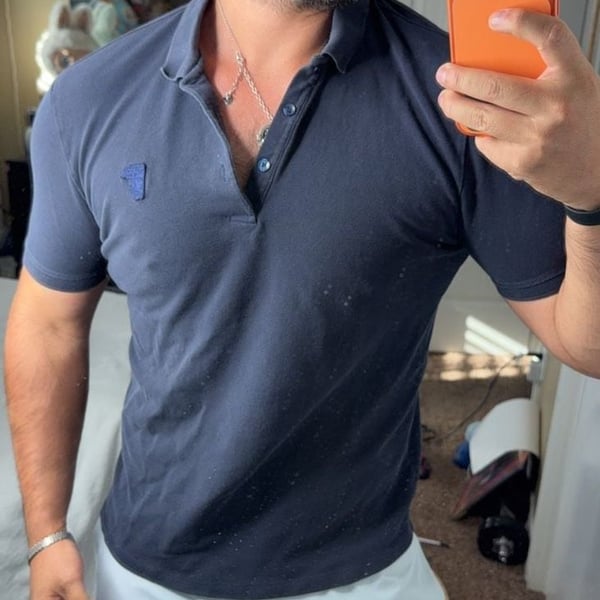 Versace Collection Medusa Logo Polo Shirt Navy