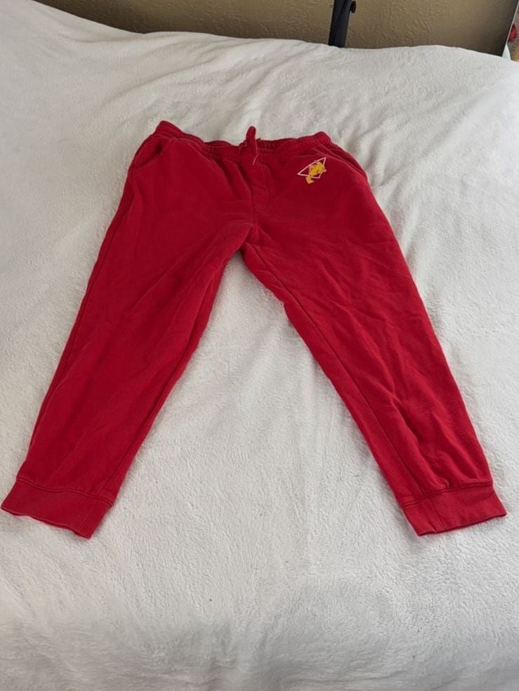 Pokémon Center Pikachu Red Jogger Sweatpants Size Large 1