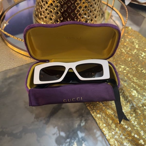 Gucci Rectangular Frame Sunglasses with Interlocking G Logo