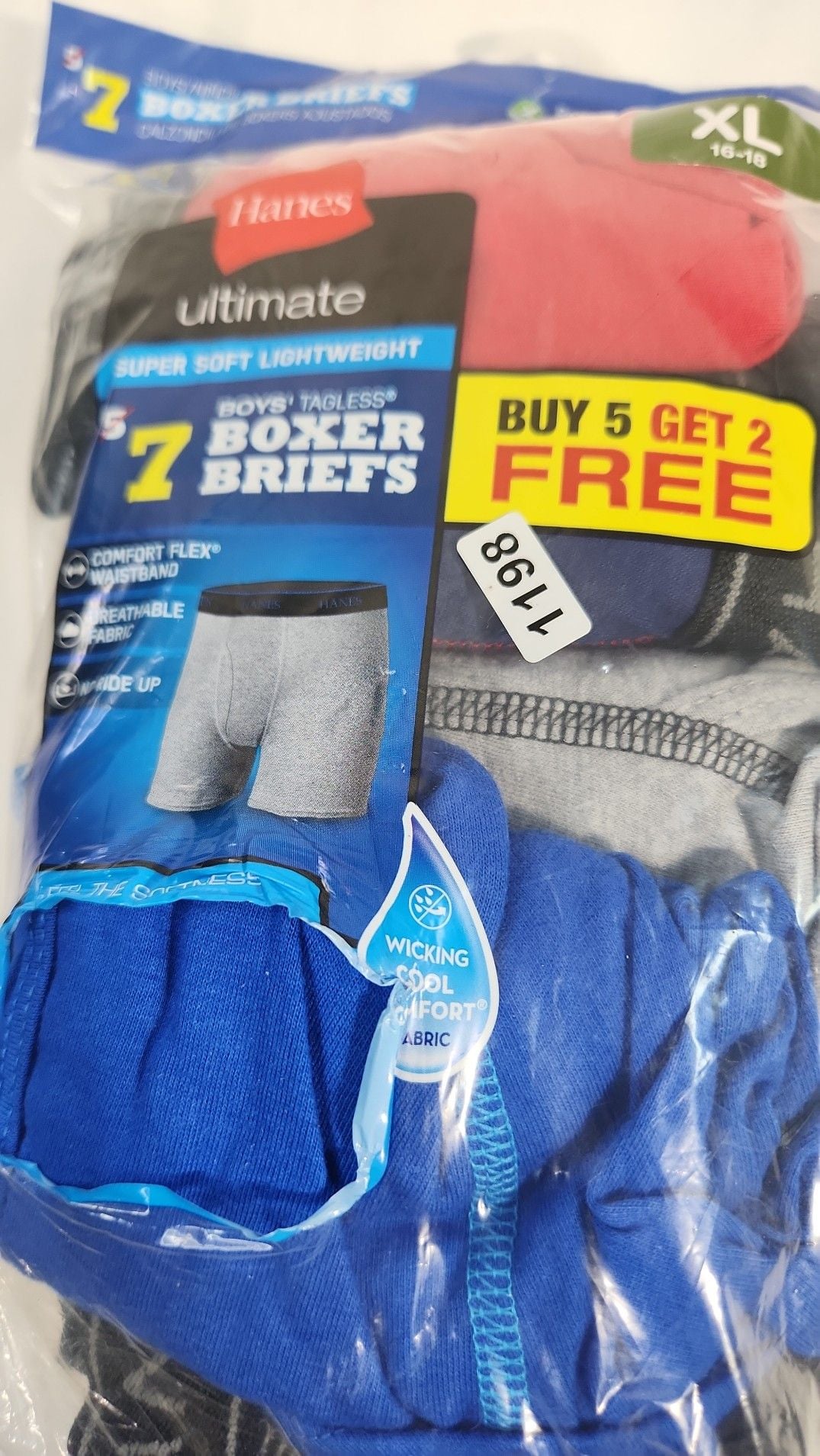 Hanes Ultimate Boys Tagless Boxer Briefs 7-Pack Size XL 16-18 4