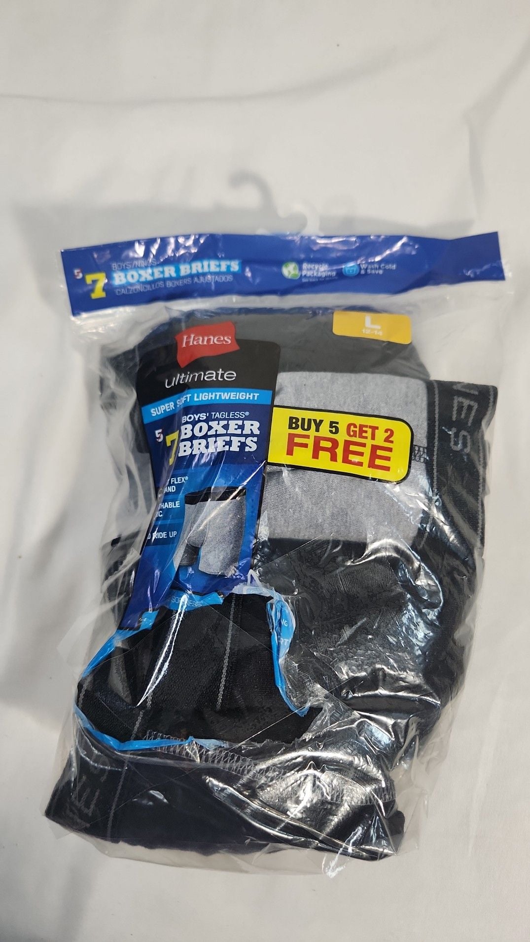Hanes Ultimate Boys Tagless Boxer Briefs 6-Pack Size Large 12-14 1