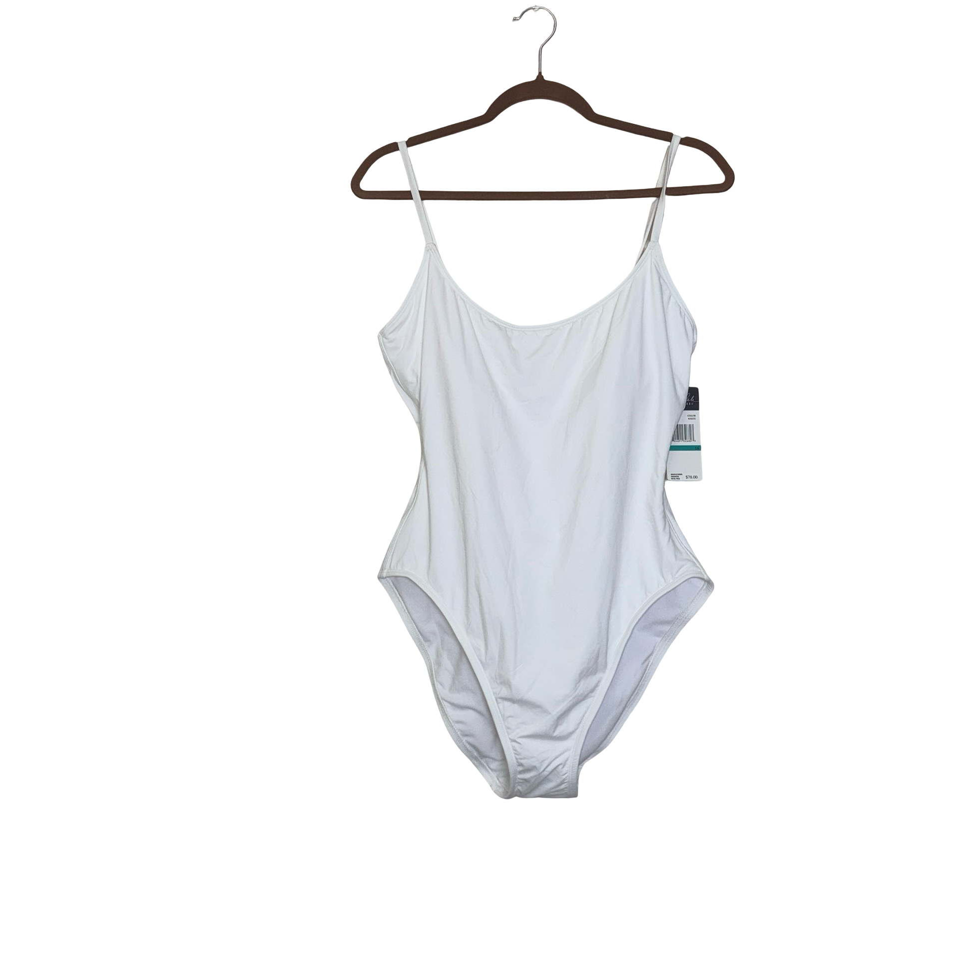 NWT Anne Cole Signature White One-Piece Swimsuit Size 16 1