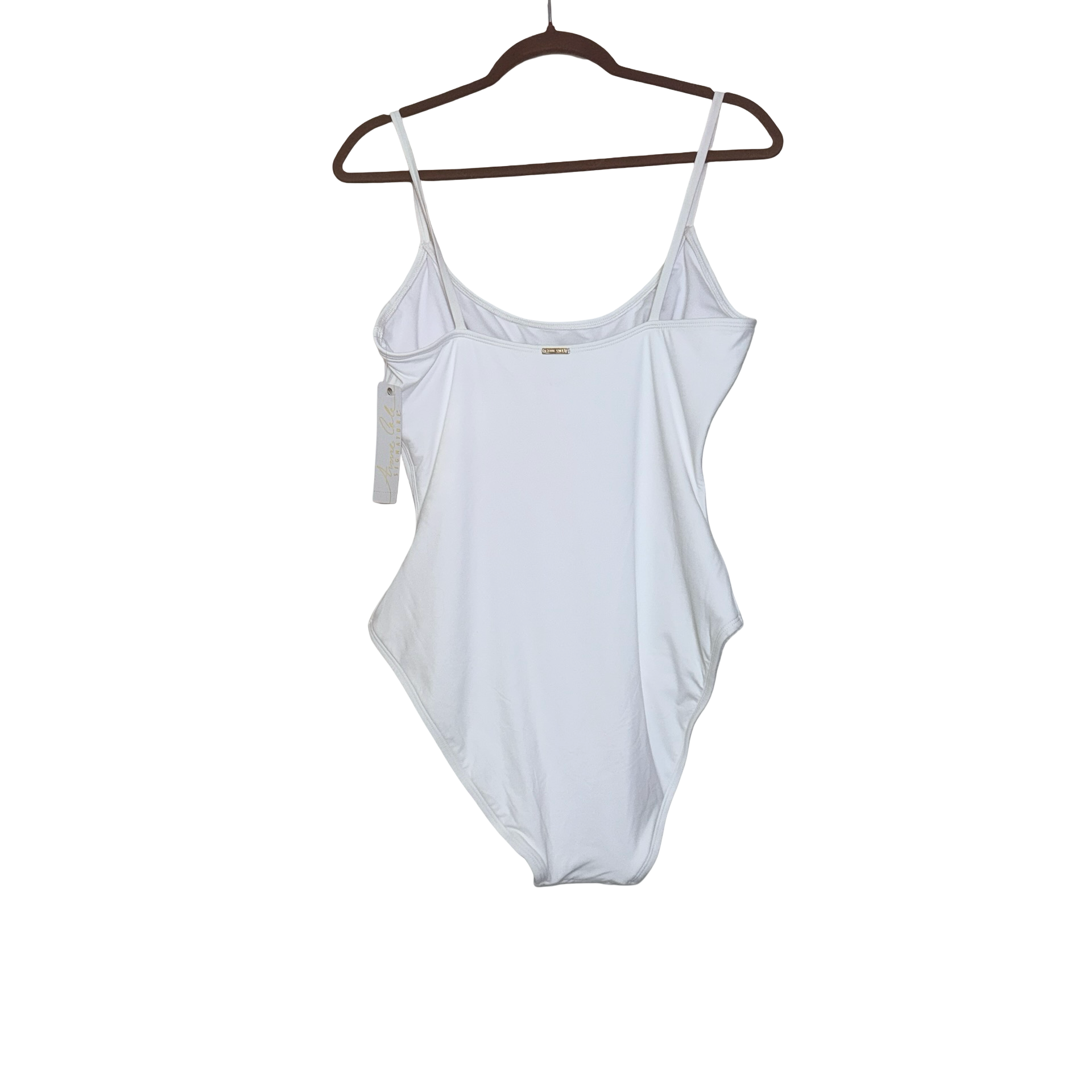 NWT Anne Cole Signature White One-Piece Swimsuit Size 16 2