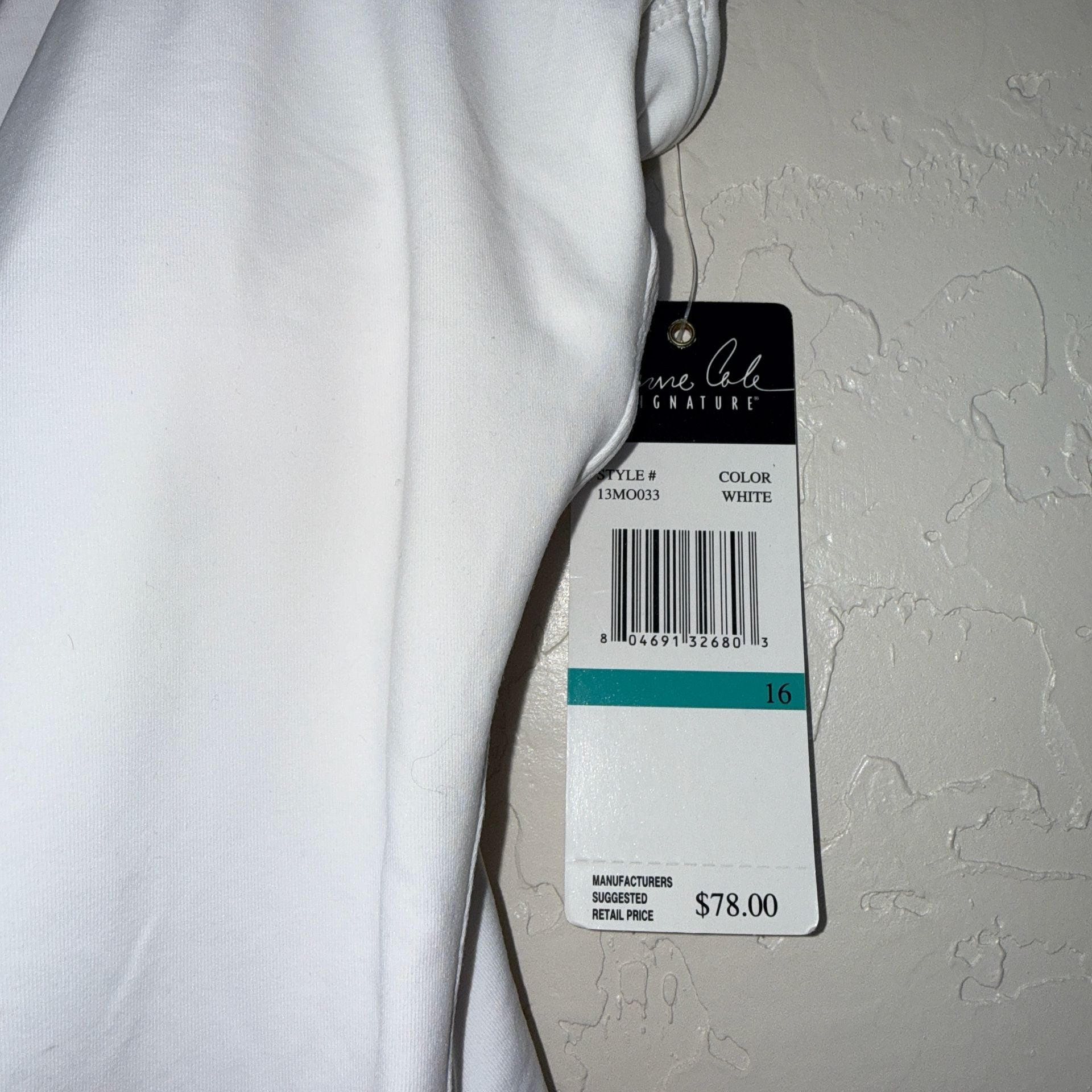 NWT Anne Cole Signature White One-Piece Swimsuit Size 16 4