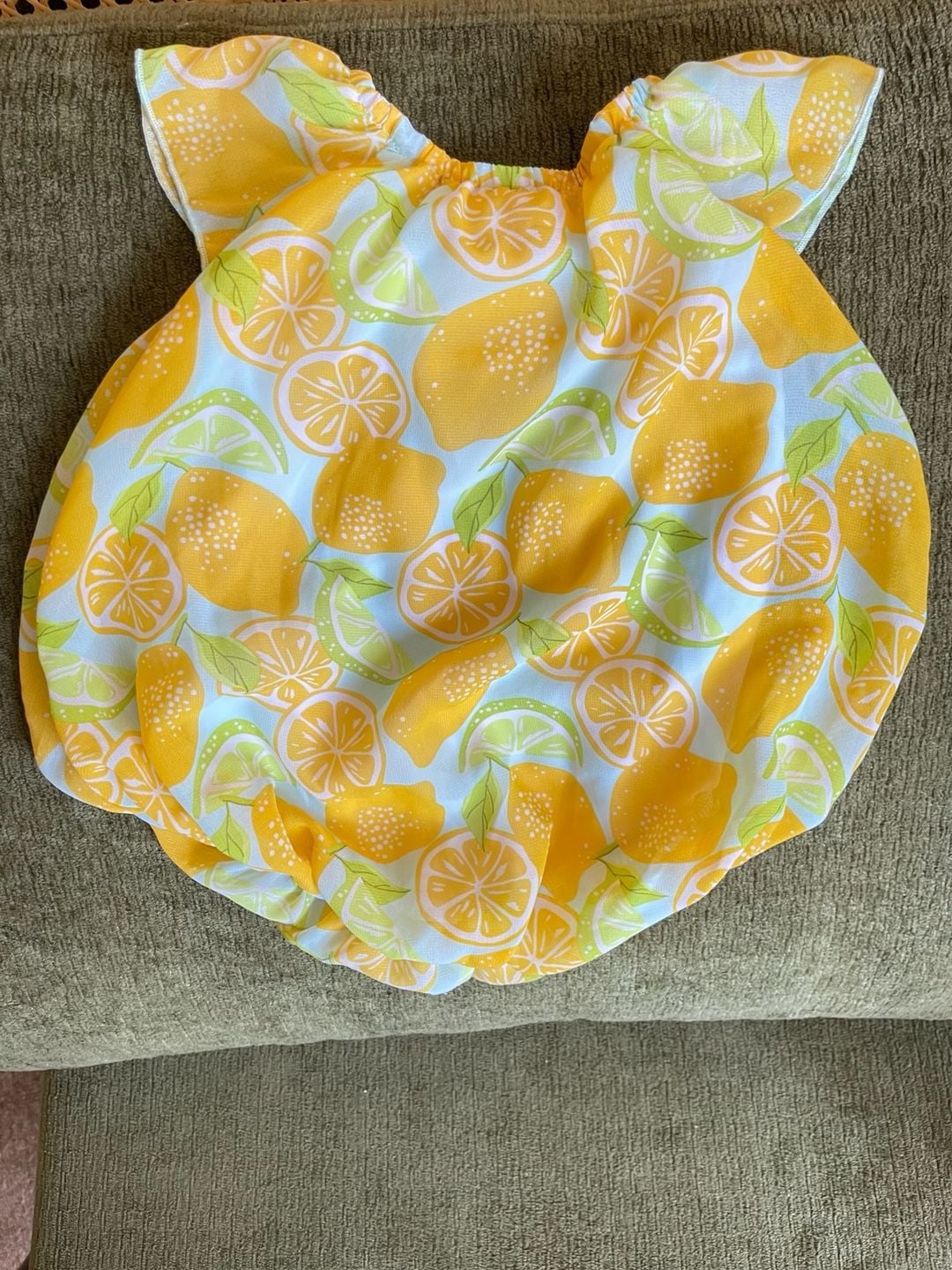 Baby Summer Romper Lemon Print Flutter Sleeve Size 6 Months 5