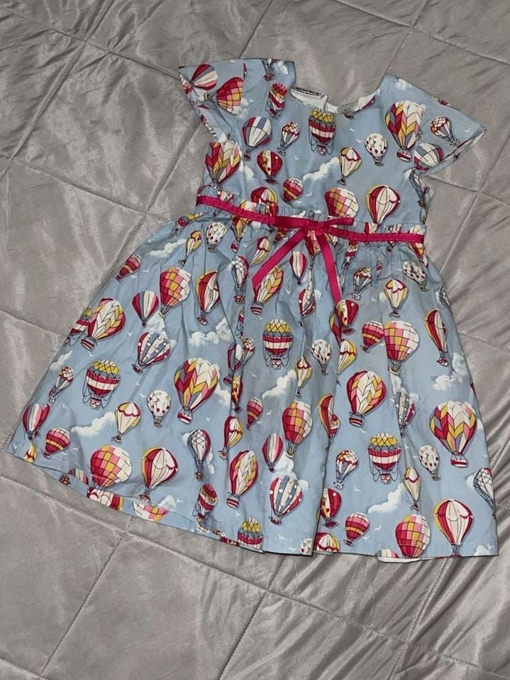 Blueberi Boulevard Hot Air Balloon Print Dress Size 4T 2