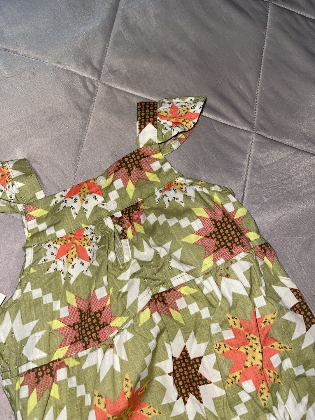 Cat & Jack Baby Quilt Print Bubble Romper Size 6-9M 5