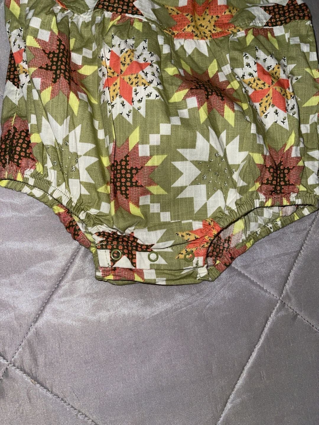 Cat & Jack Baby Quilt Print Bubble Romper Size 6-9M 6