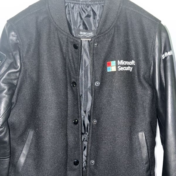 Burk's Bay Microsoft Security Wool and Leather Varsity Jacket Ladies Size S