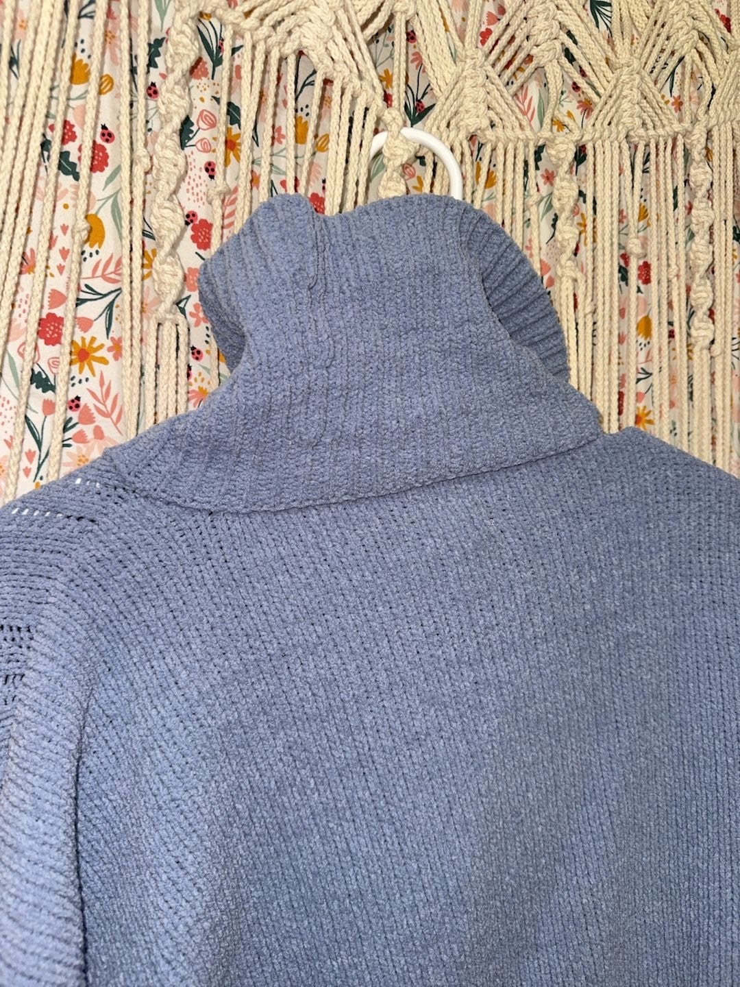 Hippie Rose Blue Cable Knit Full Zip Mock Neck Sweater Size XL 9
