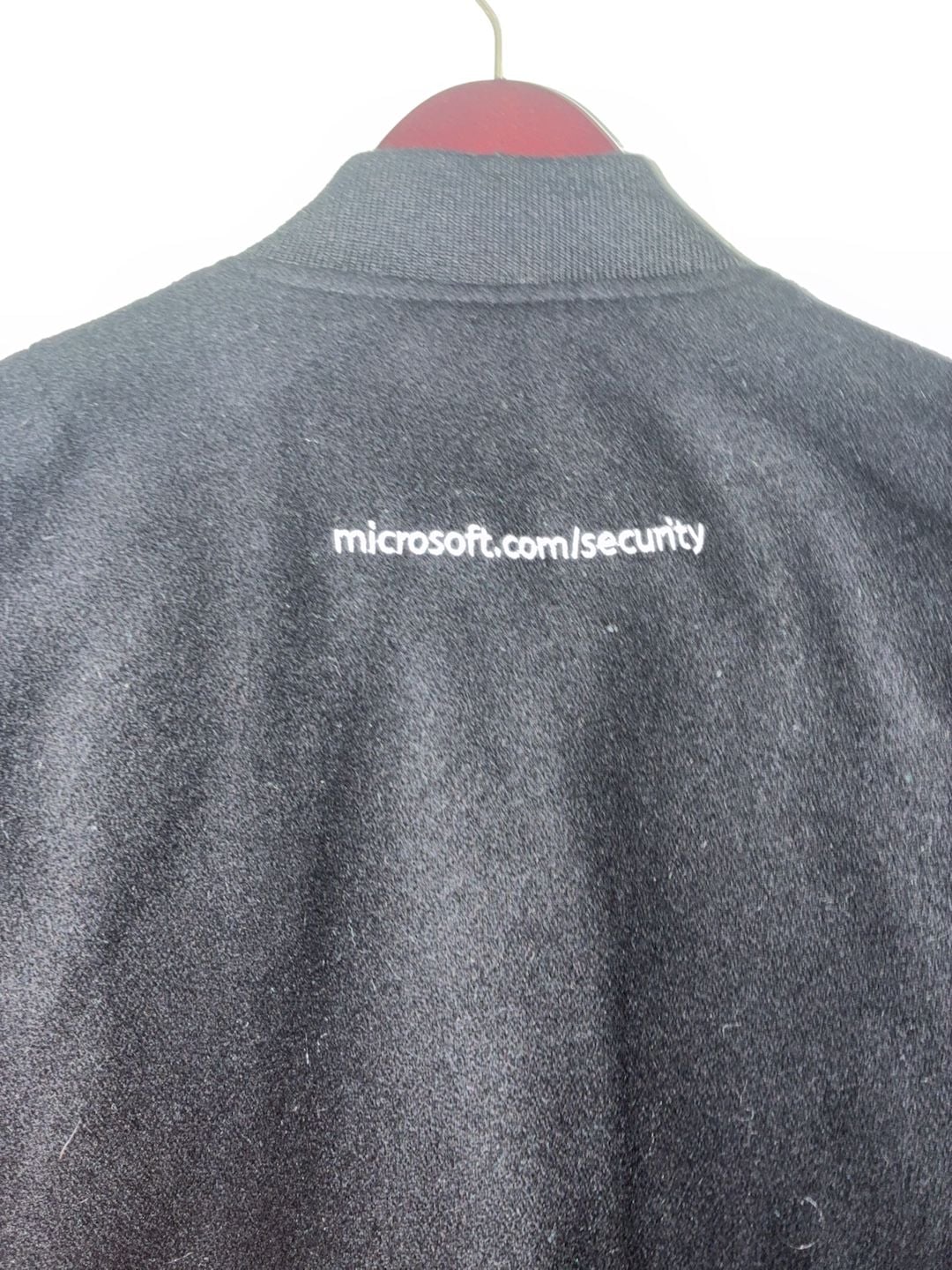 Burk's Bay Microsoft Security Wool and Leather Varsity Jacket Ladies Size S 8