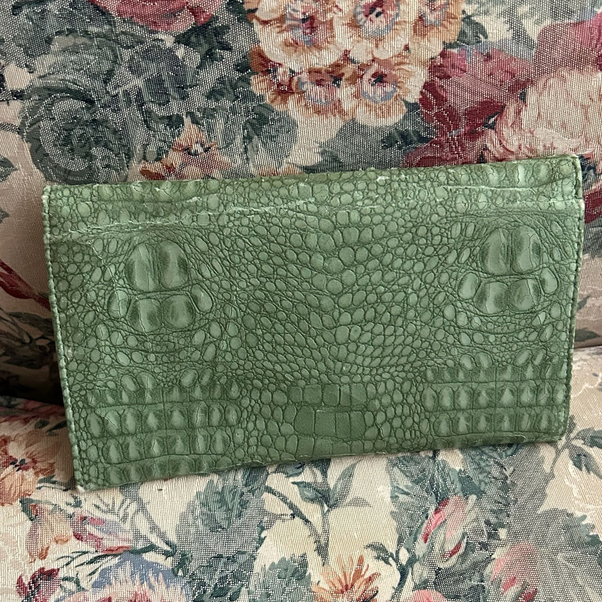 Jordache Roger Gimbel Vintage Green Faux Crocodile Wallet Style J4801 9