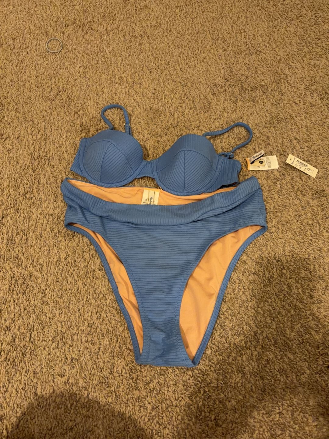 Madewell Ribbed Underwire Bikini Set Size M 1