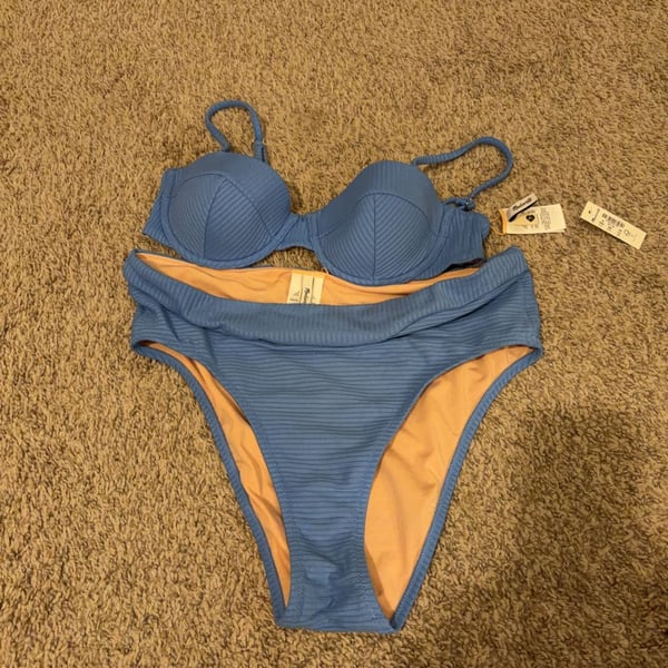 Madewell Ribbed Underwire Bikini Set Size M