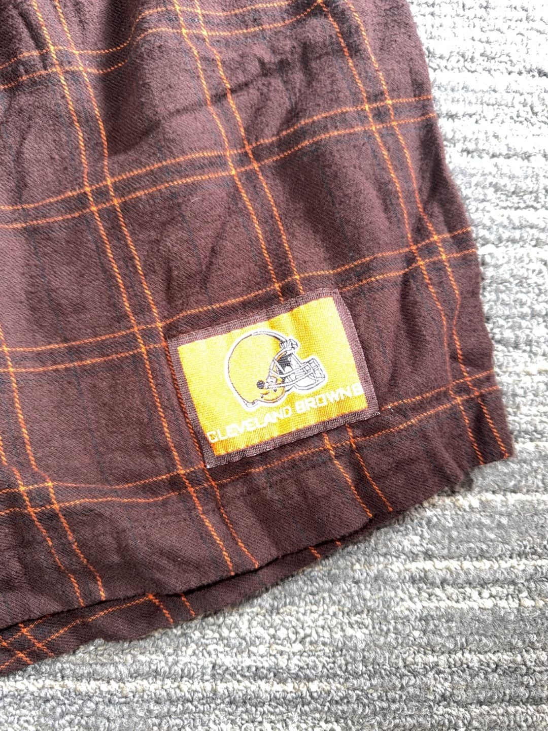 Cleveland Browns NFL Plaid Flannel Boxer Shorts Size Small 2