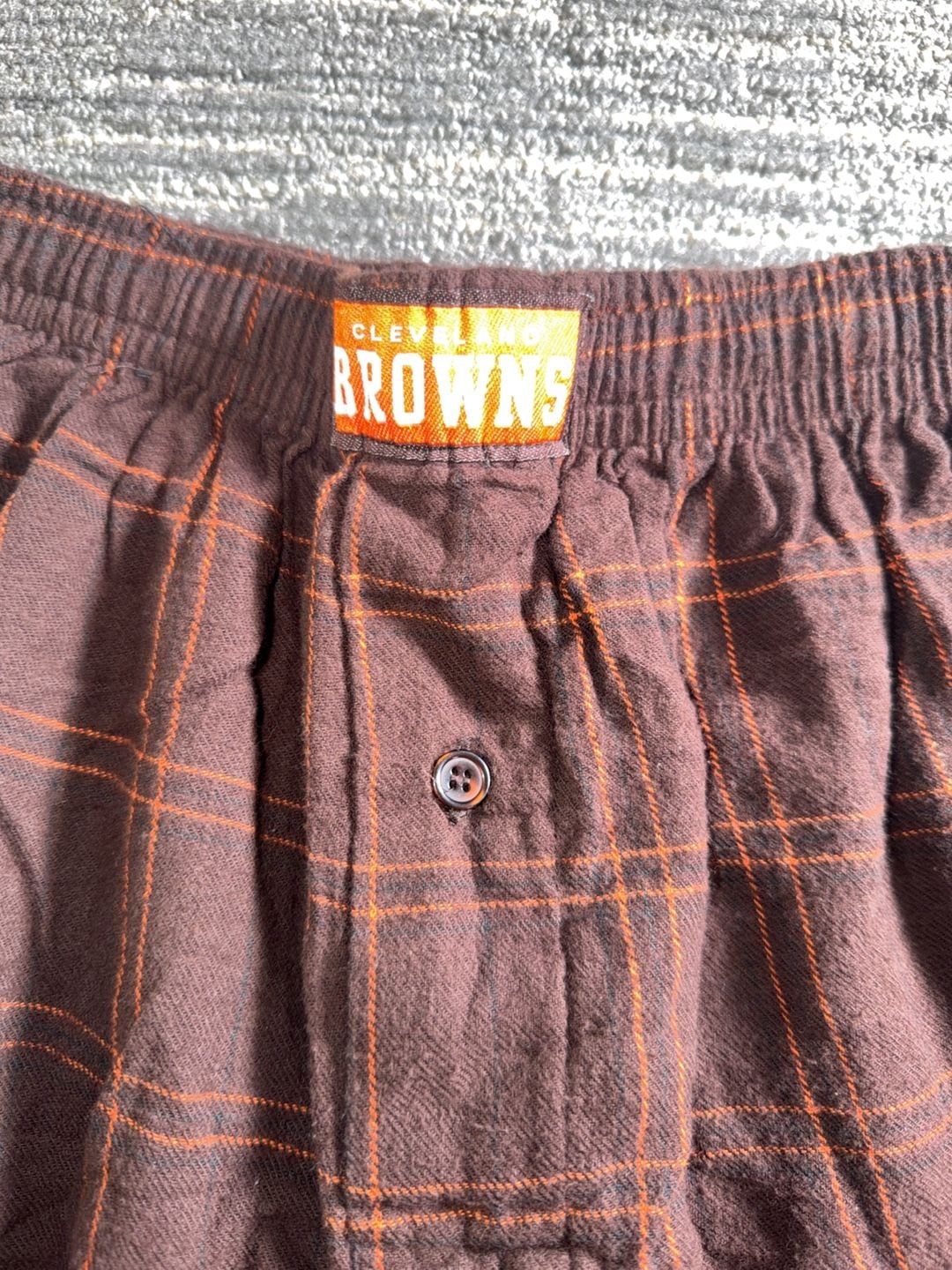 Cleveland Browns NFL Plaid Flannel Boxer Shorts Size Small 3