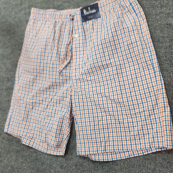 Stafford Men's Plaid Sleep Short Regular Fit Size Large