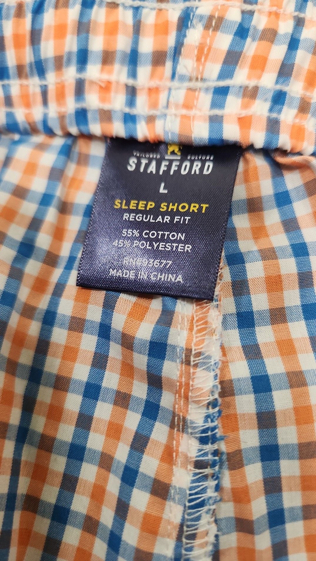 Stafford Men's Plaid Sleep Short Regular Fit Size Large 2