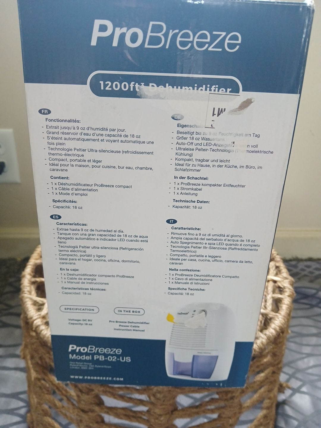 ProBreeze Compact Dehumidifier Model PB-02-US 2