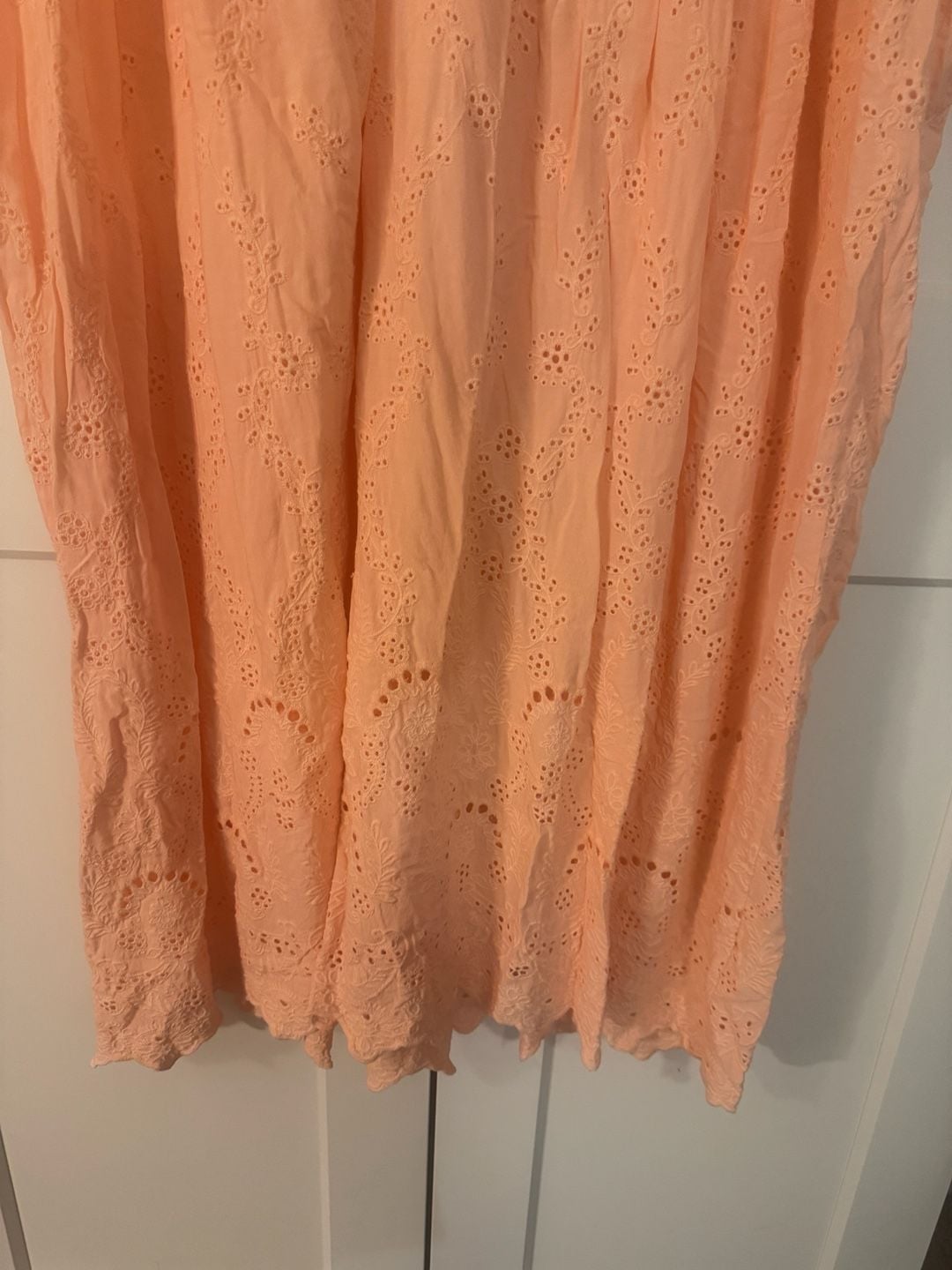Young Fabulous & Broke Peach Eyelet Tie-Front Cover-Up Dress Size S 3