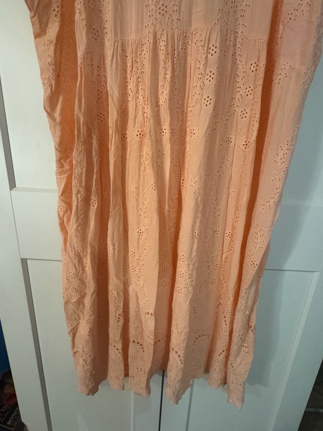 Young Fabulous & Broke Peach Eyelet Tie-Front Cover-Up Dress Size S 4