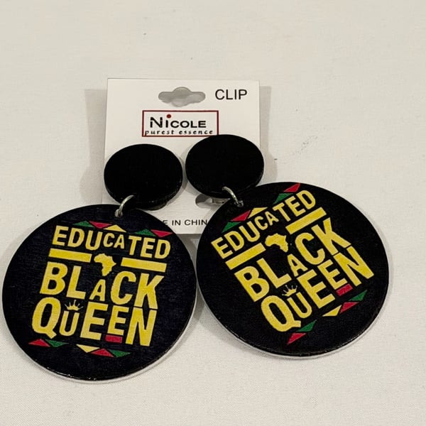 Nicole Purest Essence Educated Black Queen Clip-On Earrings